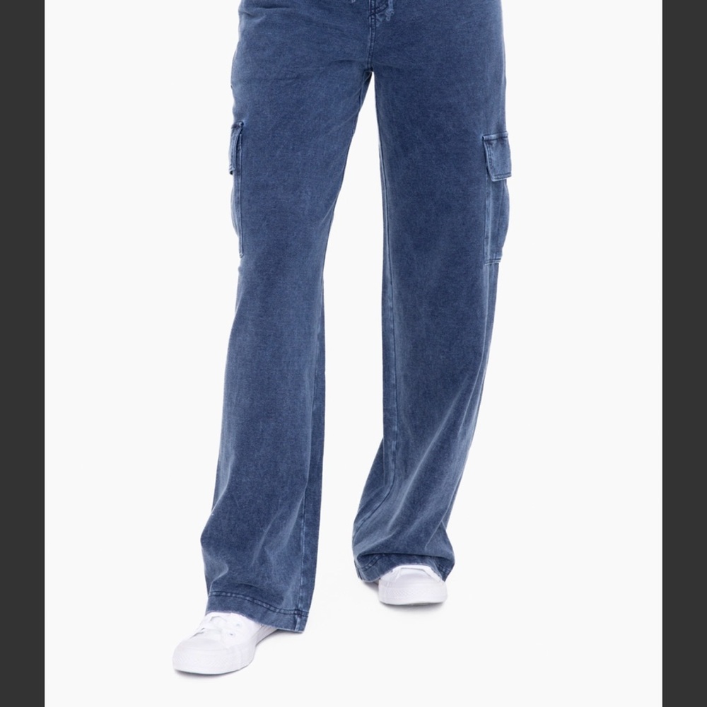 Mono B Blue Cargo Pants - Picture 2 of 3